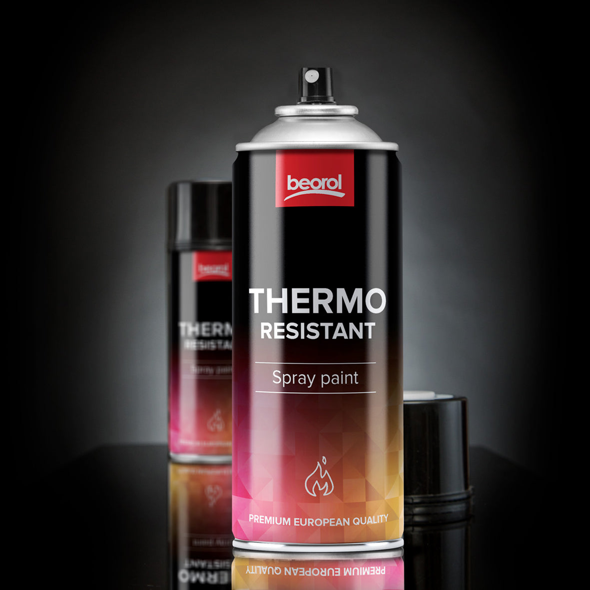 Thermolack Ofenlack 400 ml schwarz matt hitzebeständig 6x