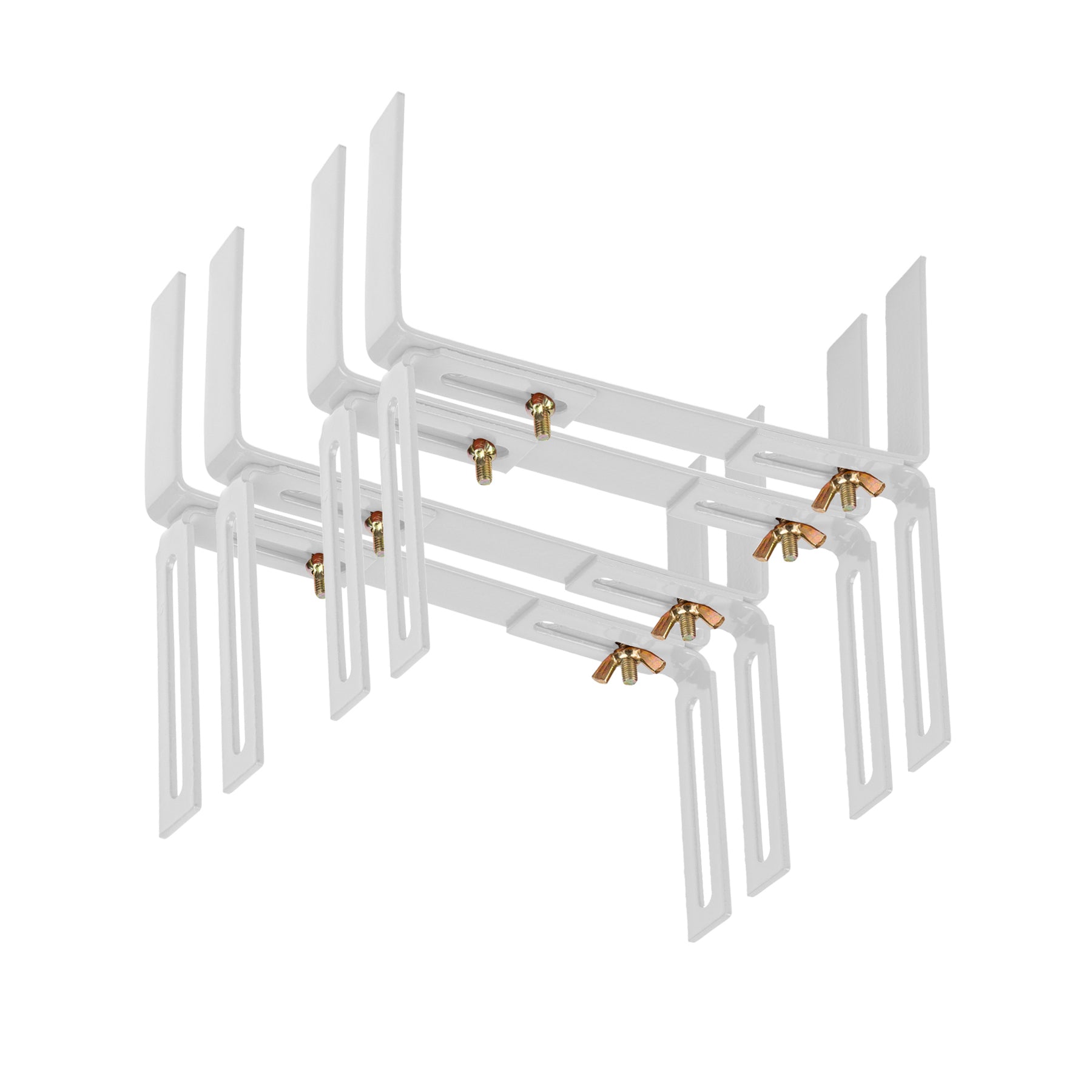 BigDean Blumenkastenhalter Weiß H-Form 4 Stück Standard