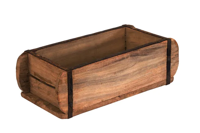 BigDean Ziegelform 32x15x10cm Vintage Holzkiste Unikat