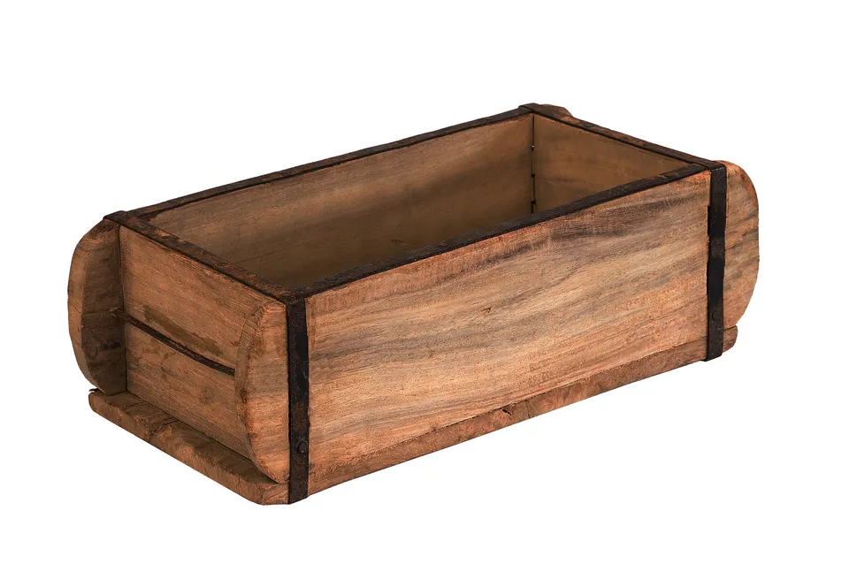 BigDean Ziegelform 32x15x10cm Vintage Holzkiste Unikat