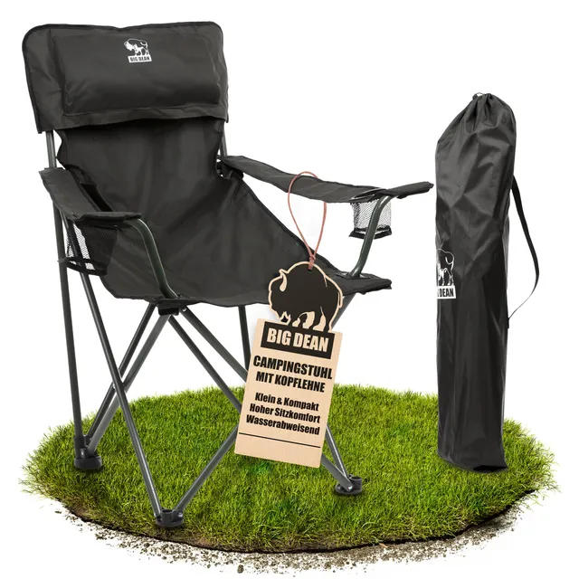 BigDean Luxus Campingstuhl faltbar XL 150kg belastbar