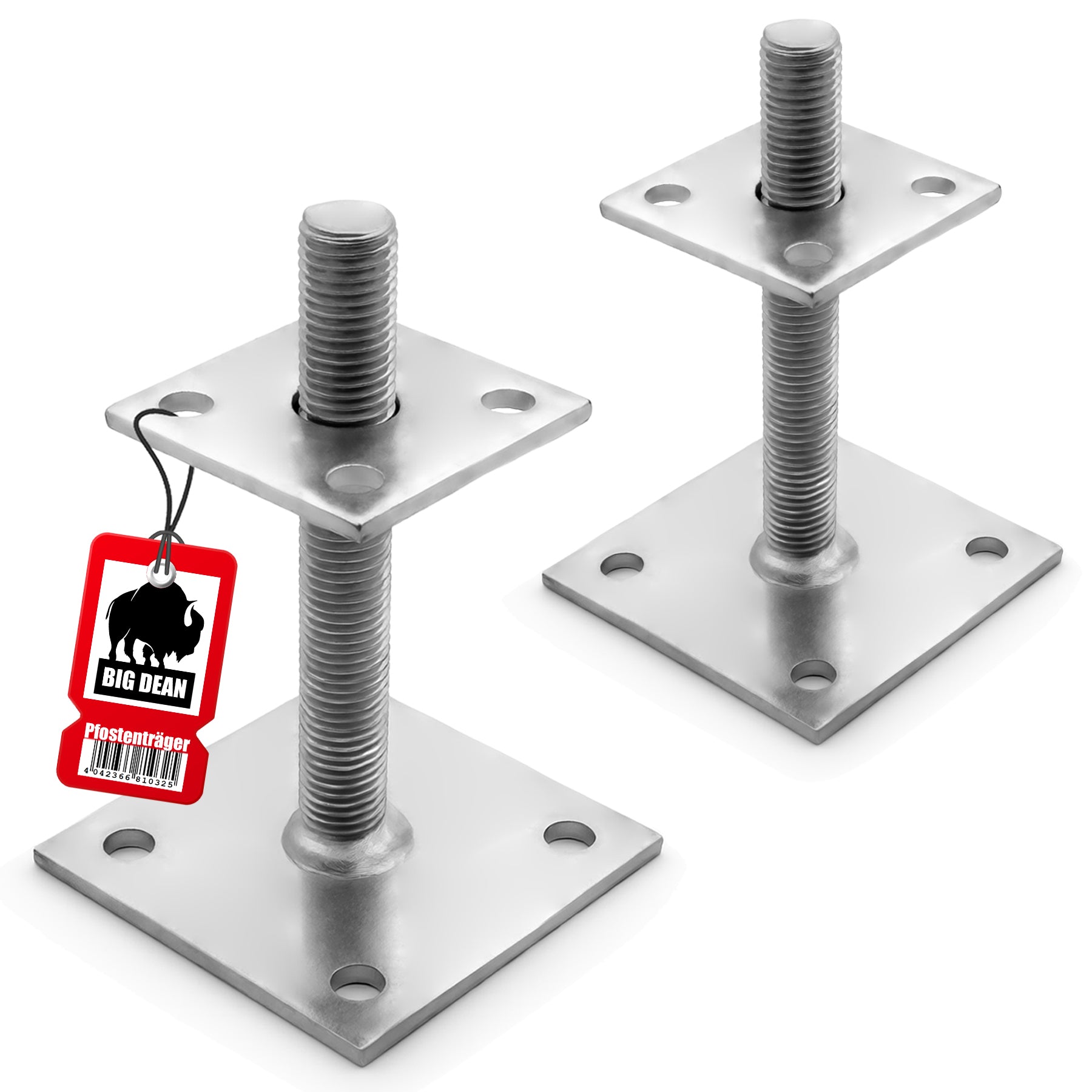 BigDean Pfostenträger höhenverstellbar 30-150mm 2er Set