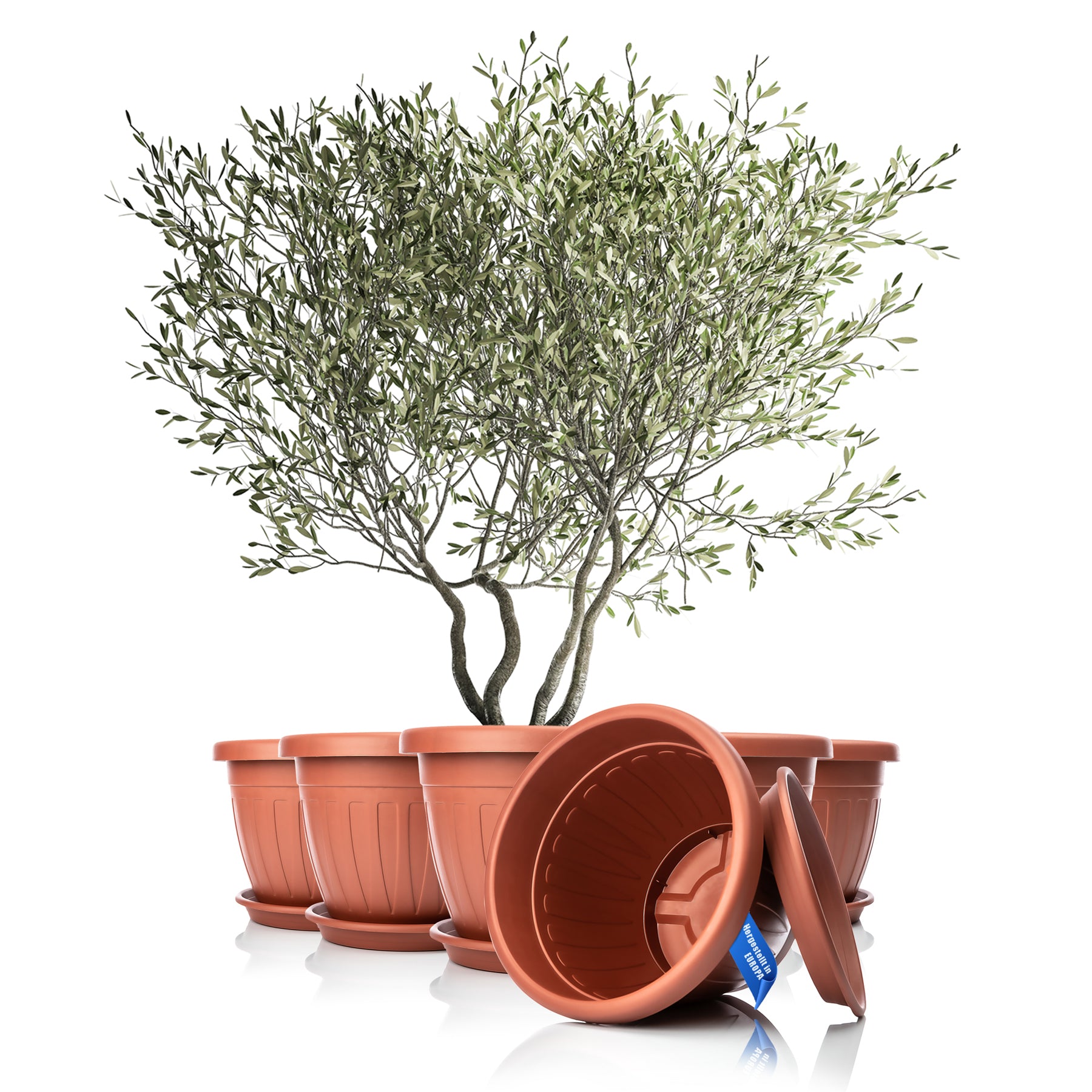 BigDean Blumentopf Terracotta ø50xH38 Pflanzkübel 6 Stück