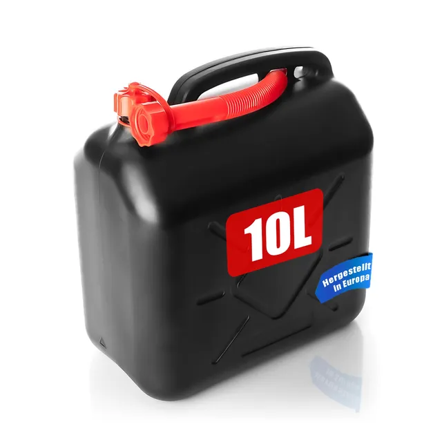 BigDean Haushalt Benzinkanister 10L mit Ausgießer Schwarz