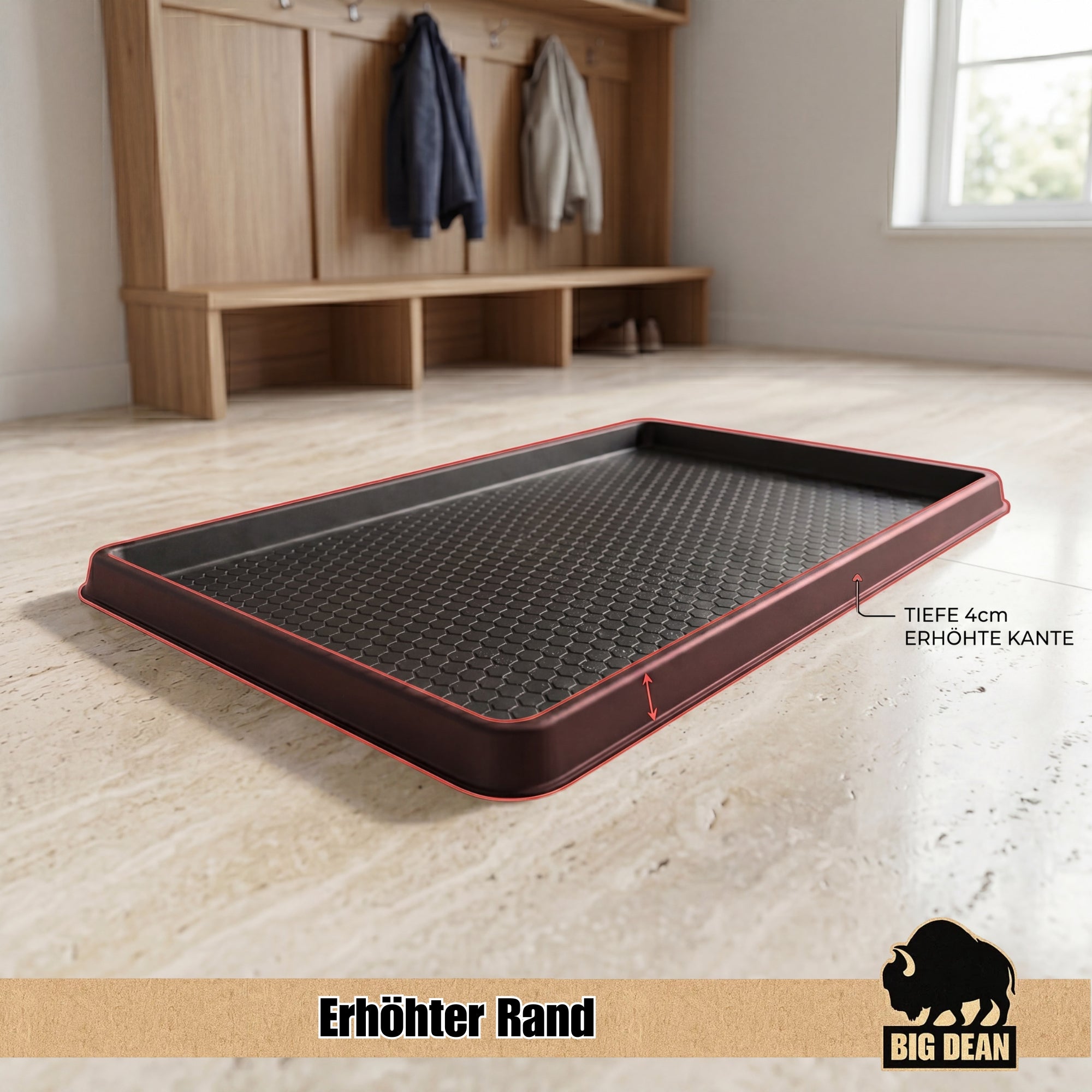 BigDean XXL Schuhabtropfschale 92x52cm robust Schuhwanne