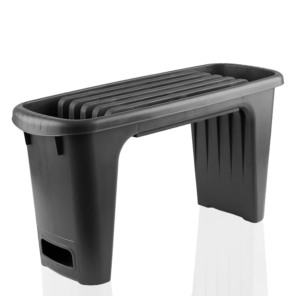 BigDean Kniebank Gartenbank mit Polster Grau