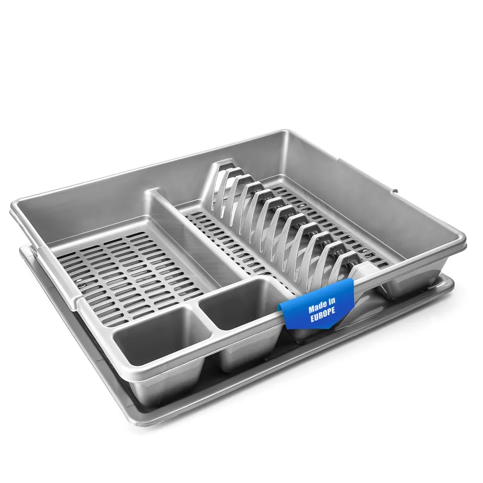 BigDean Abtropfgestell Geschirr Grau 48x39 cm Schale