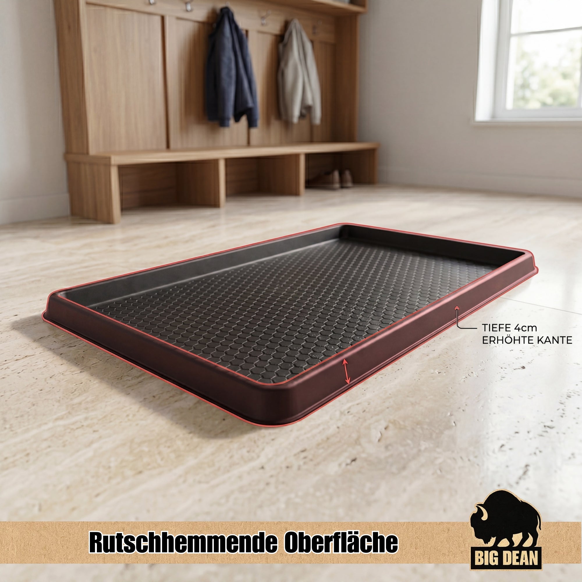 BigDean Haushalt Schuhabtropfschale 60x40 cm robust 2 Stück Premium