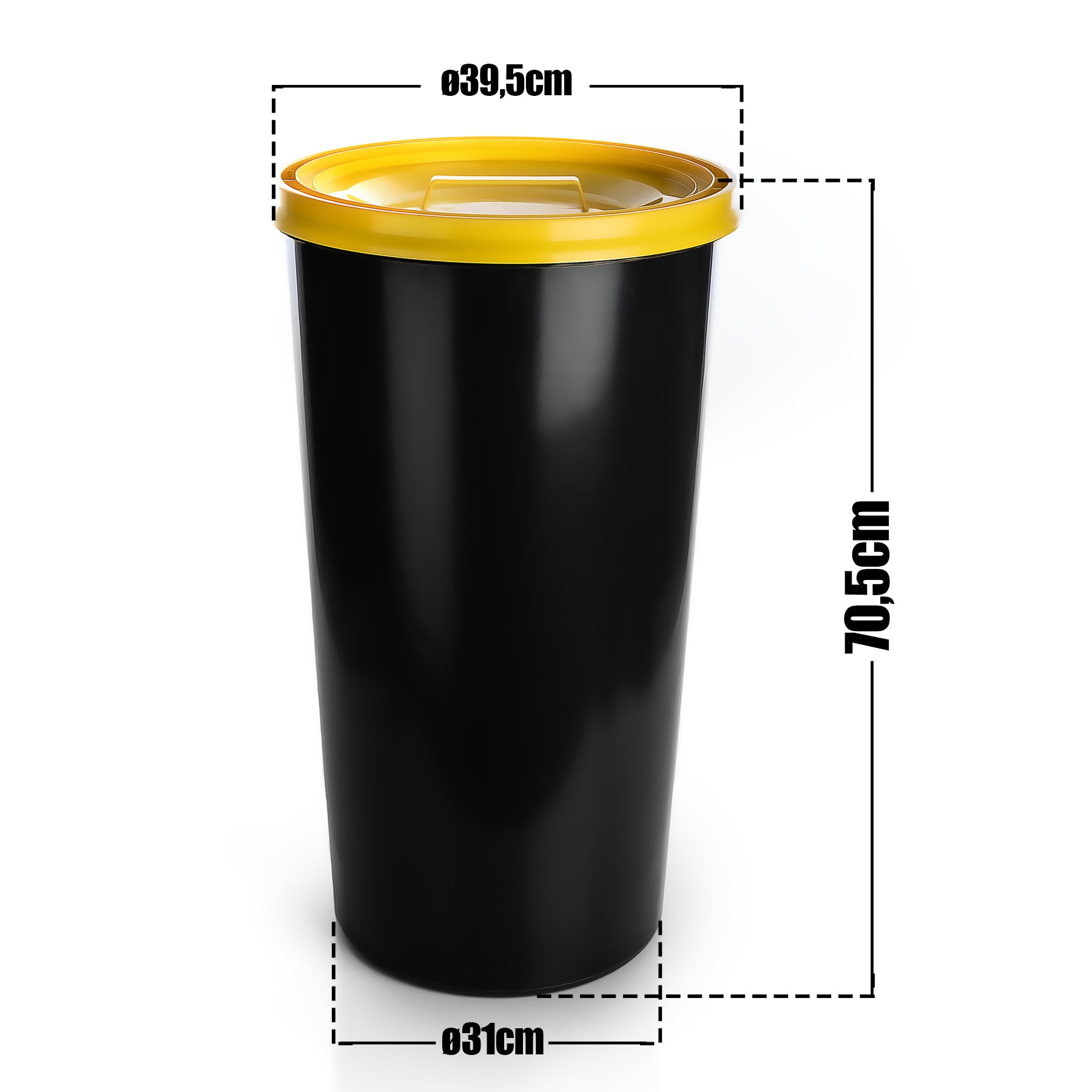 BigDean Universaltonne 60 Liter gelb wetterfest mit Deckel