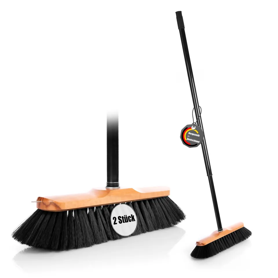 BigDean Bad Zimmerbesen Rosshaar 150cm 2er Set Stiel