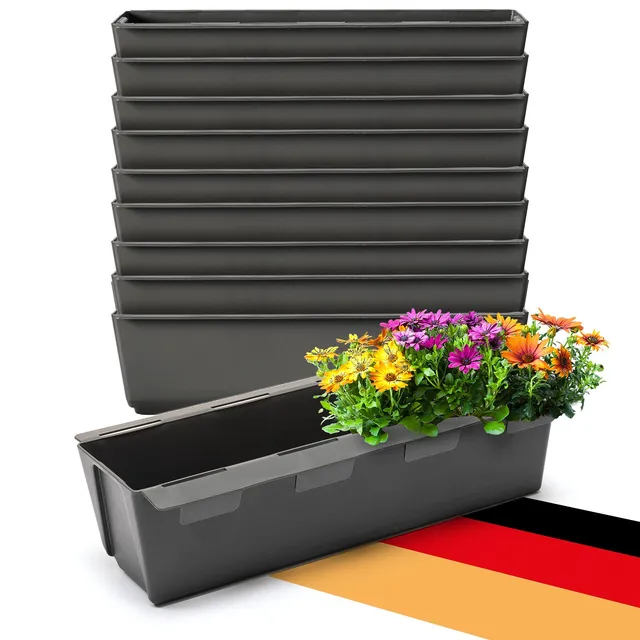 BigDean Garten Paletten Blumenkasten 37 cm anthrazit 10er recycelt