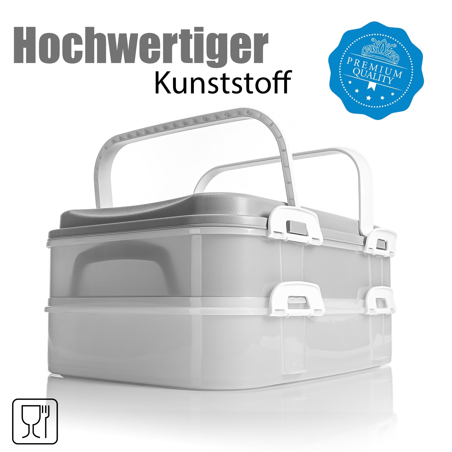BigDean Küche Partycontainer 2 Etagen Pastell Grau Hebeeinsatz