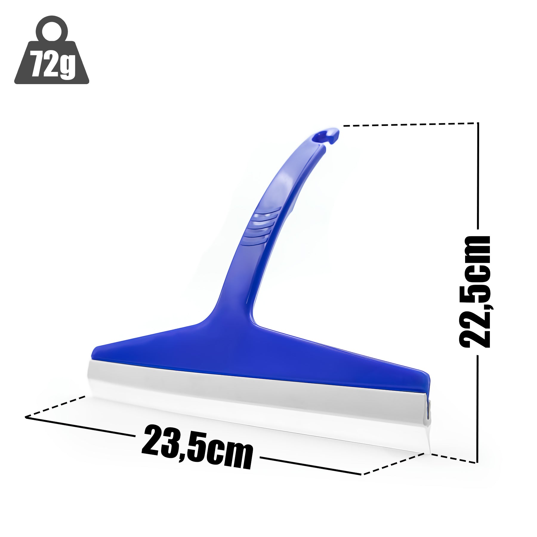 BigDean Bad Duschabzieher Silikon blau 23,5cm 3er
