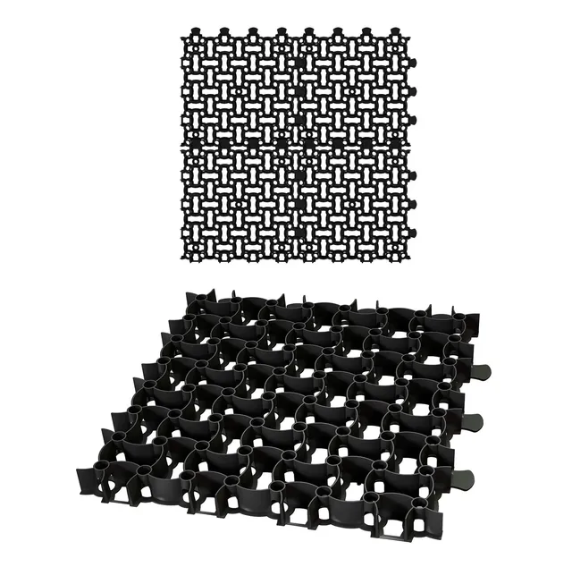 BigDean Küche & Vorrat Rasengitter 50x50 schwarz 4 Stück
