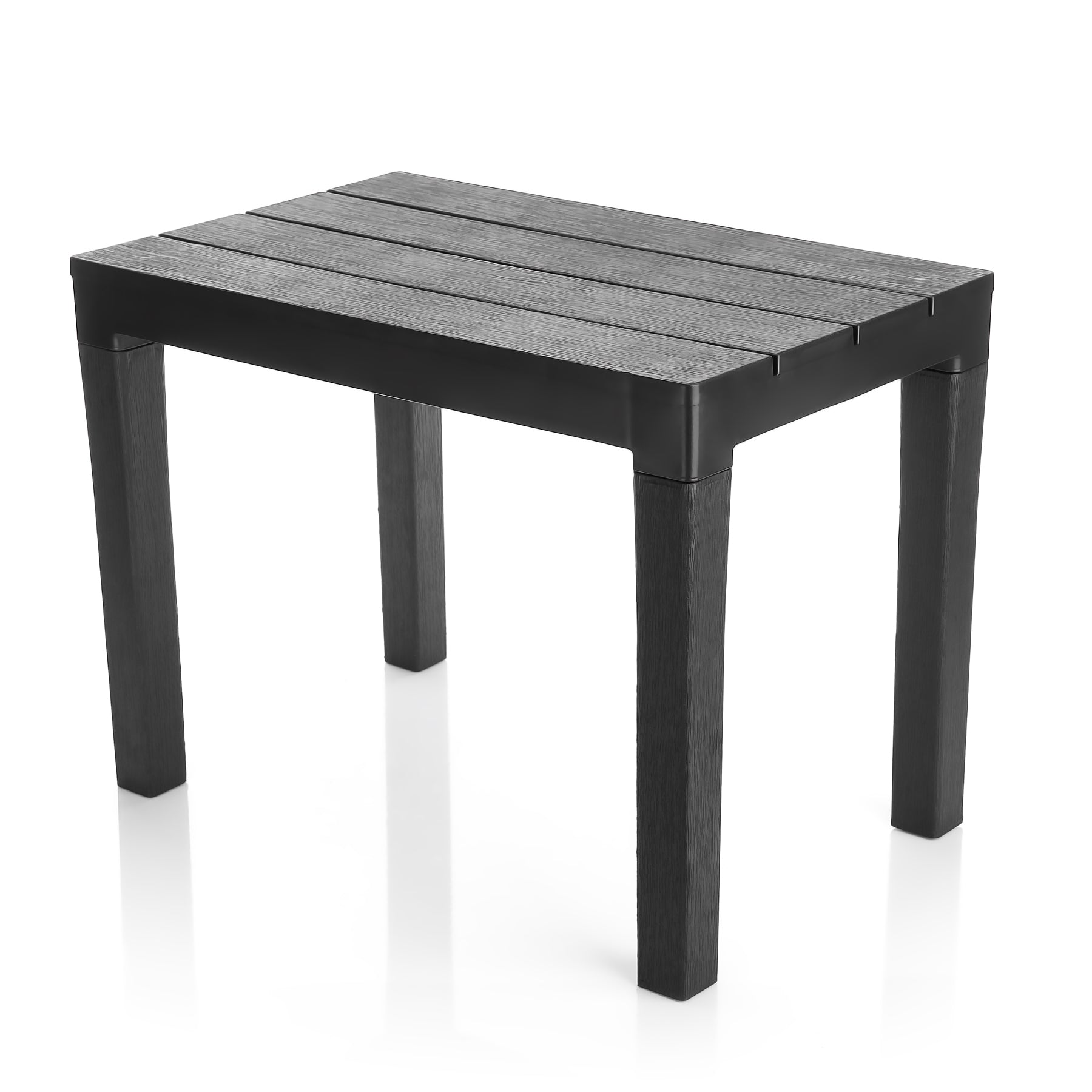 BigDean Garten Beistelltisch Schwarz Kunststoff Klappbar Outdoor