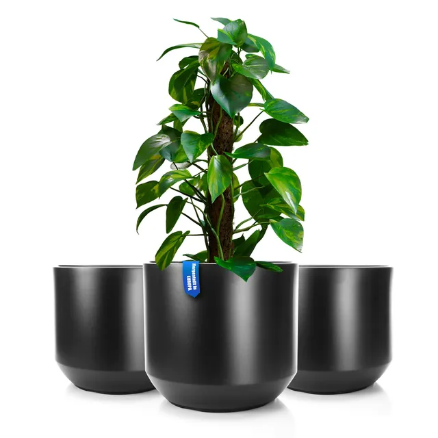 BigDean Garten Blumentopf Style 40 cm 3er Set anthrazit Innentopf