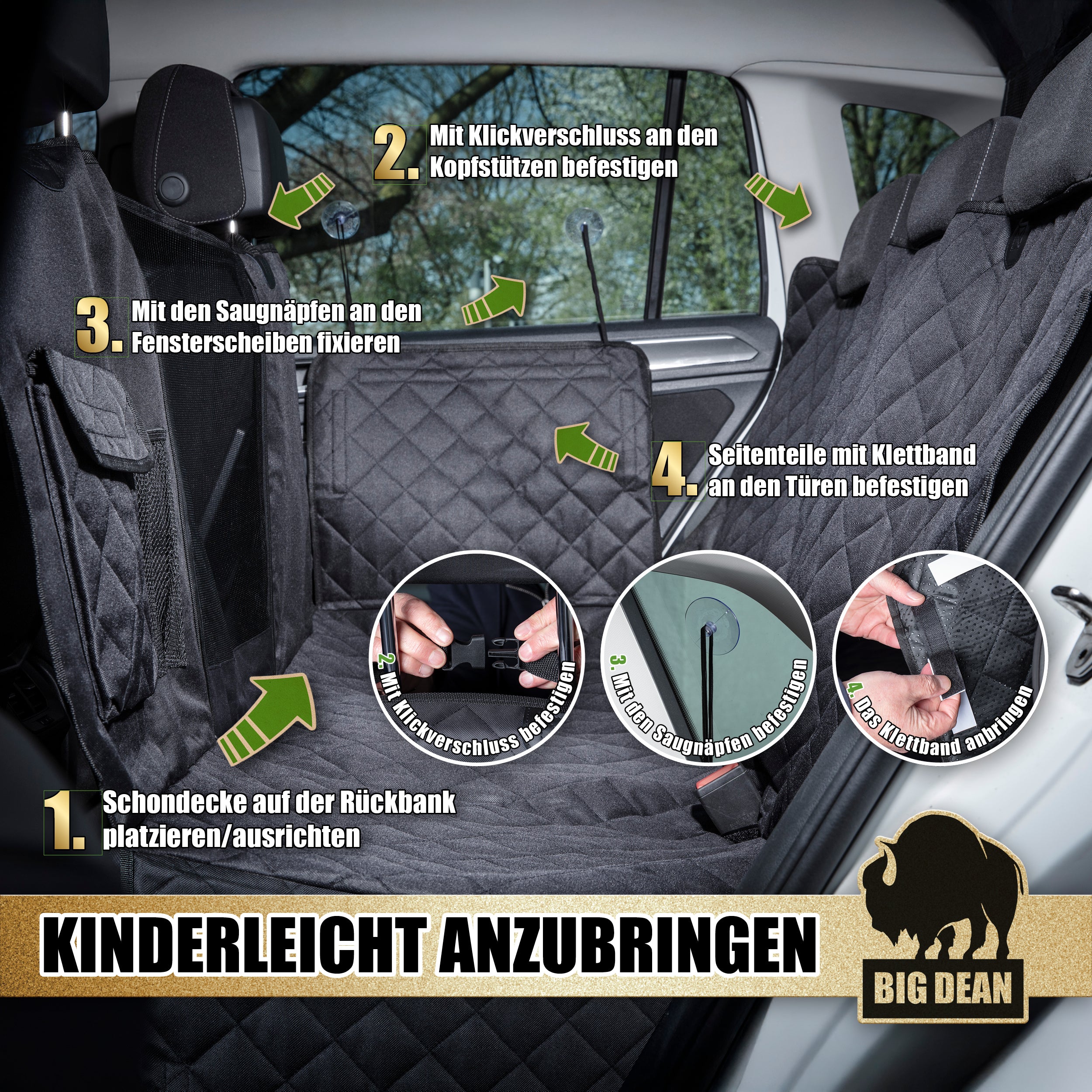 BigDean Haushalt Hundedecke Auto Rückbank Wasserabweisend