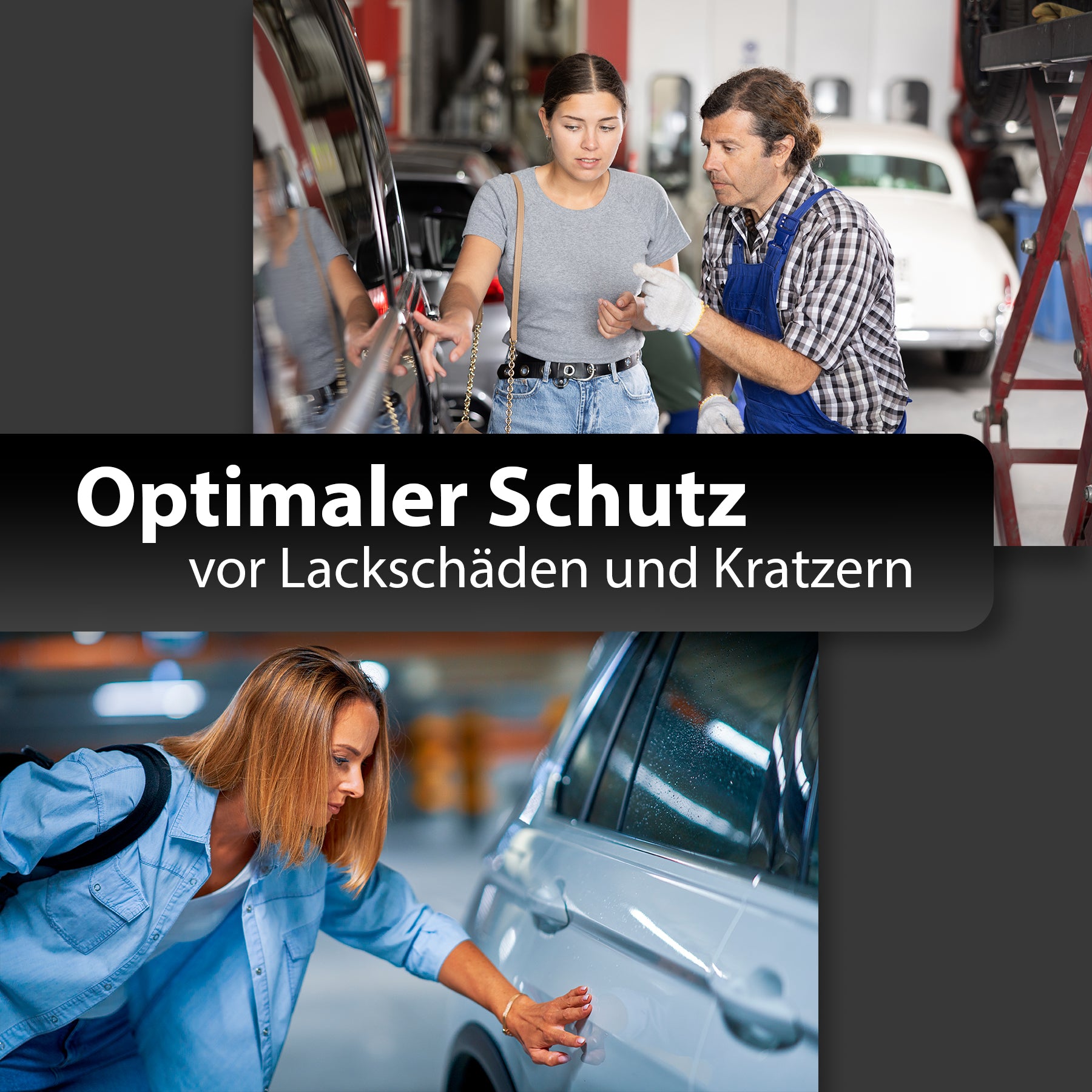 BigDean Garagen Wandschutz 4er-Set Selbstklebend Schwarz