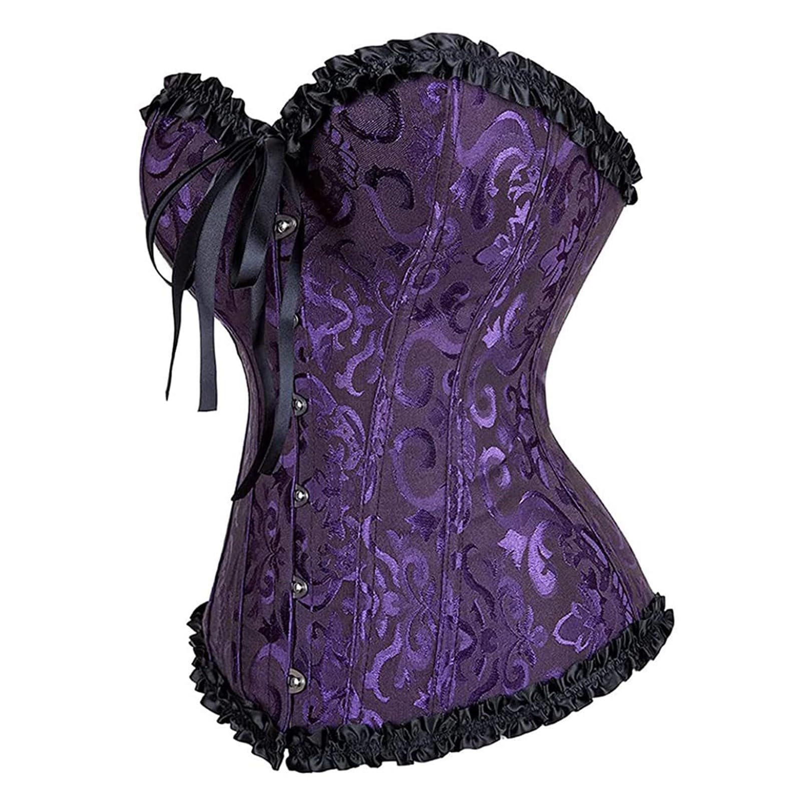 Luadnysin Tops Korsett Damen Bustier Blau Vollbrust