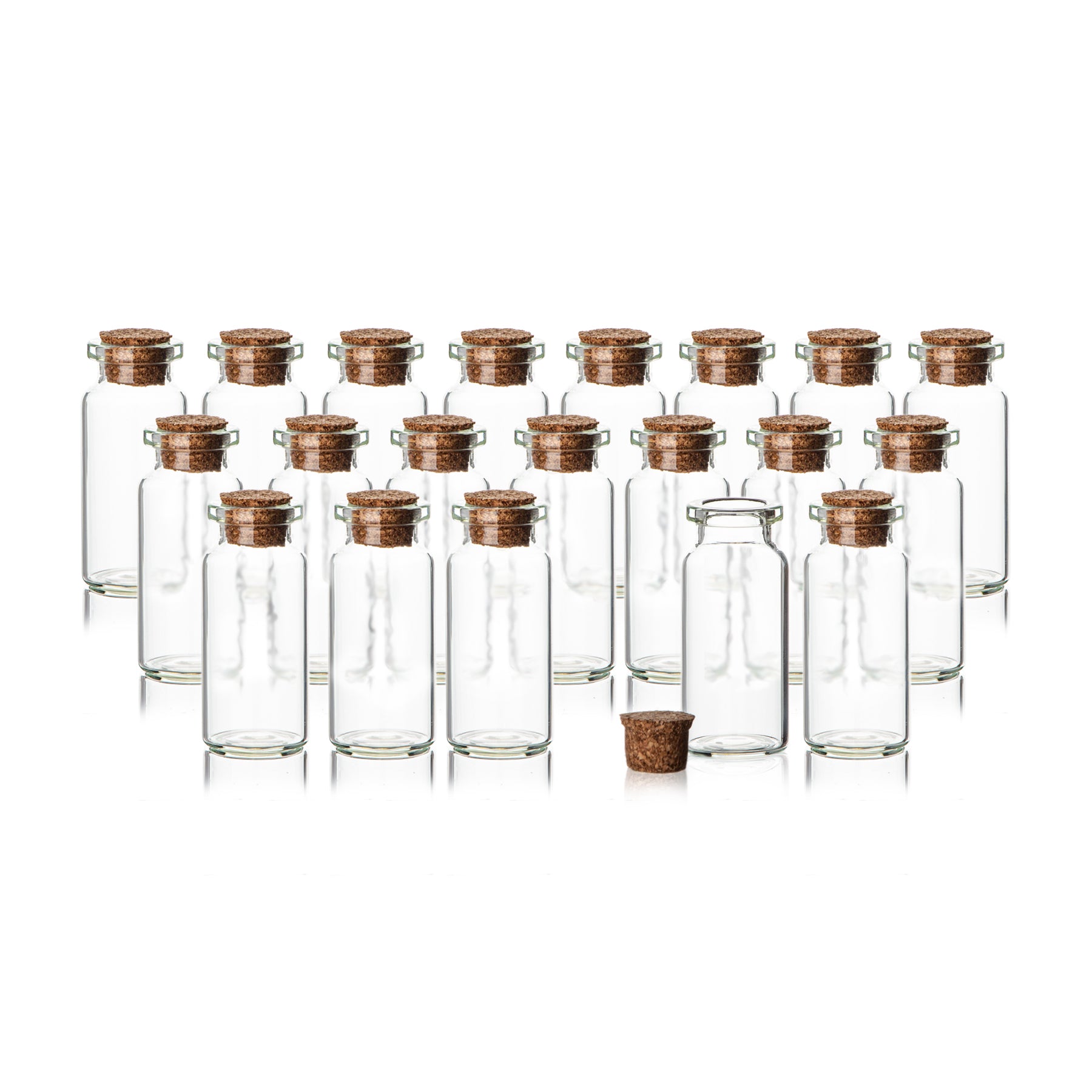 BigDean Küche Glasfläschchen Korken 10ml 20 Stück