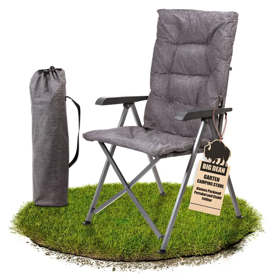 BigDean Garten Campingstuhl faltbar verstellbar Klappstuhl 150 kg