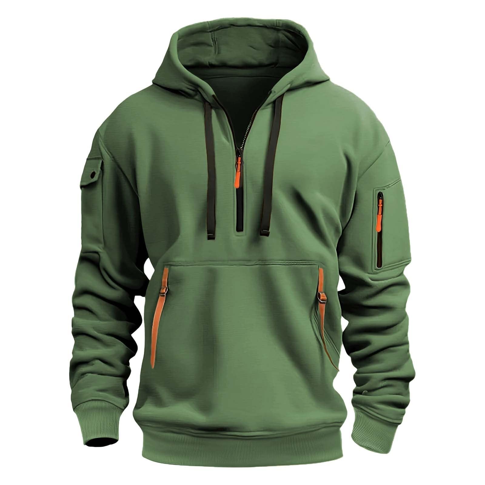 Luadnysin Zipper Hoodie Herren Kapuzenpullover Slim Fit