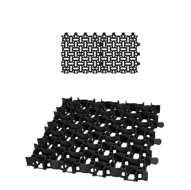 BigDean Rasengitter Schwarz 2 Stk. 50x50 cm Paddockplatte