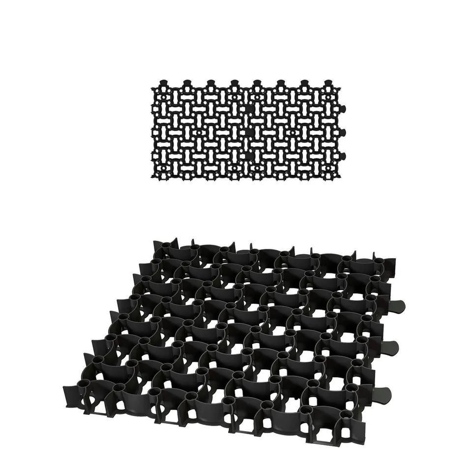 BigDean Rasengitter Schwarz 2 Stk. 50x50 cm Paddockplatte