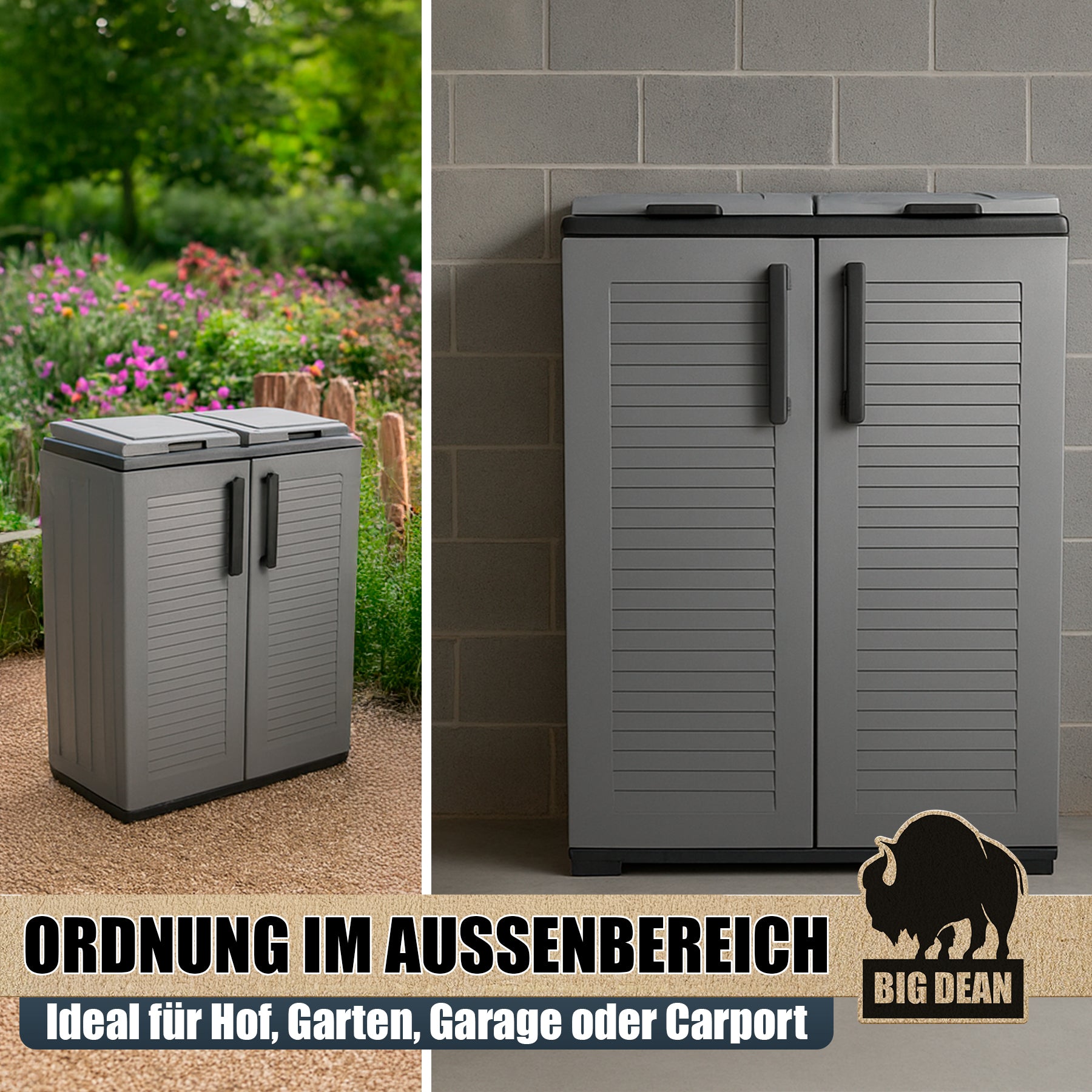 BigDean Mülltrennsystem Schrank Recycling für Gelben Sack