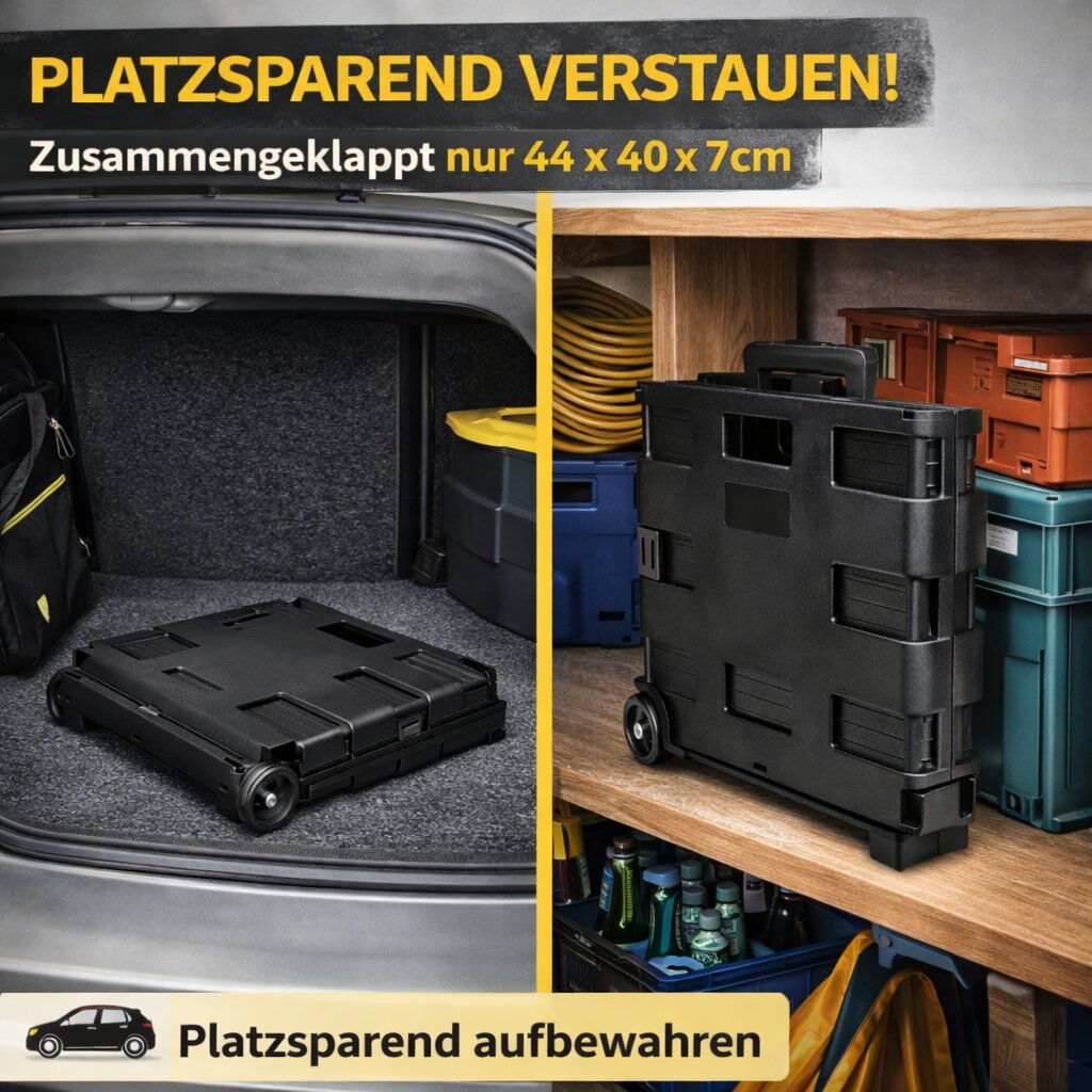 BigDean Werkzeugtrolley klappbar 35kg mit Rollen