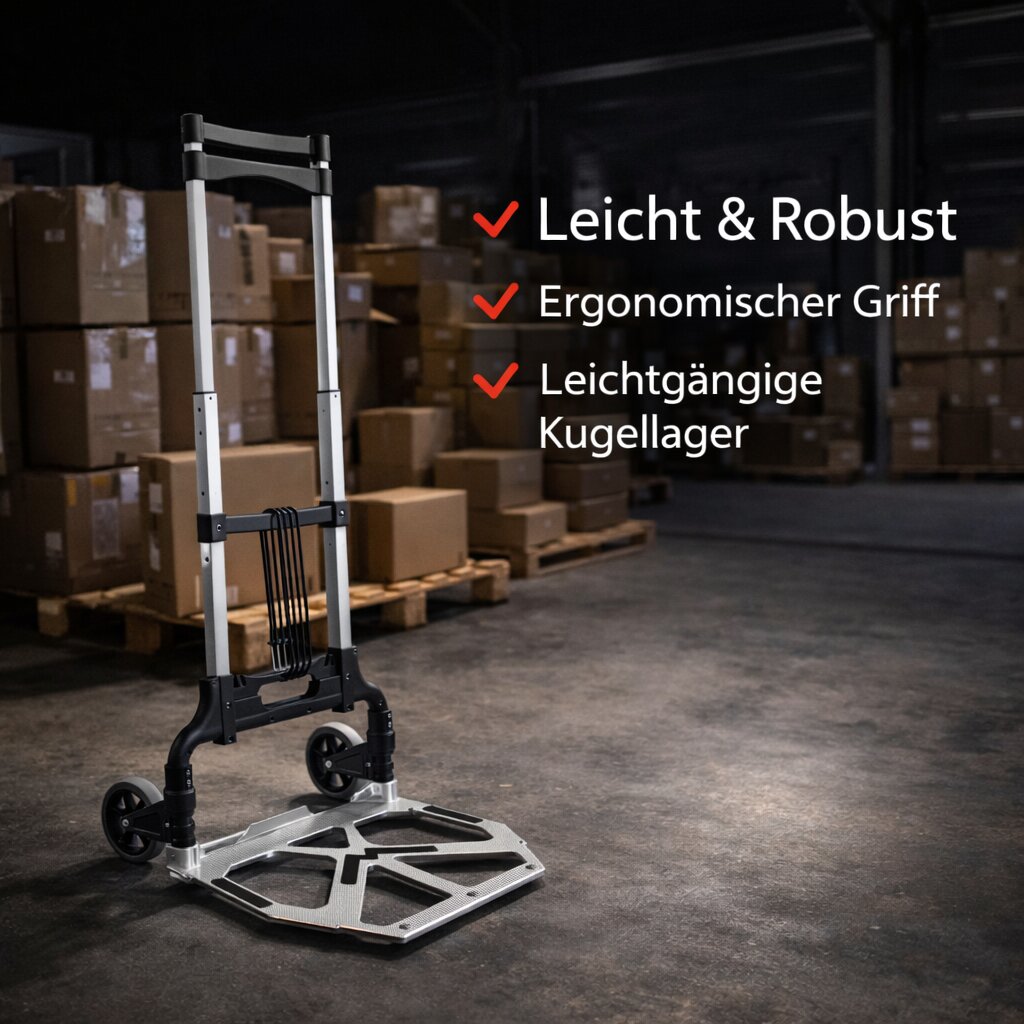 BigDean Transportkarre klappbar Aluminium Sackkarre 70 kg