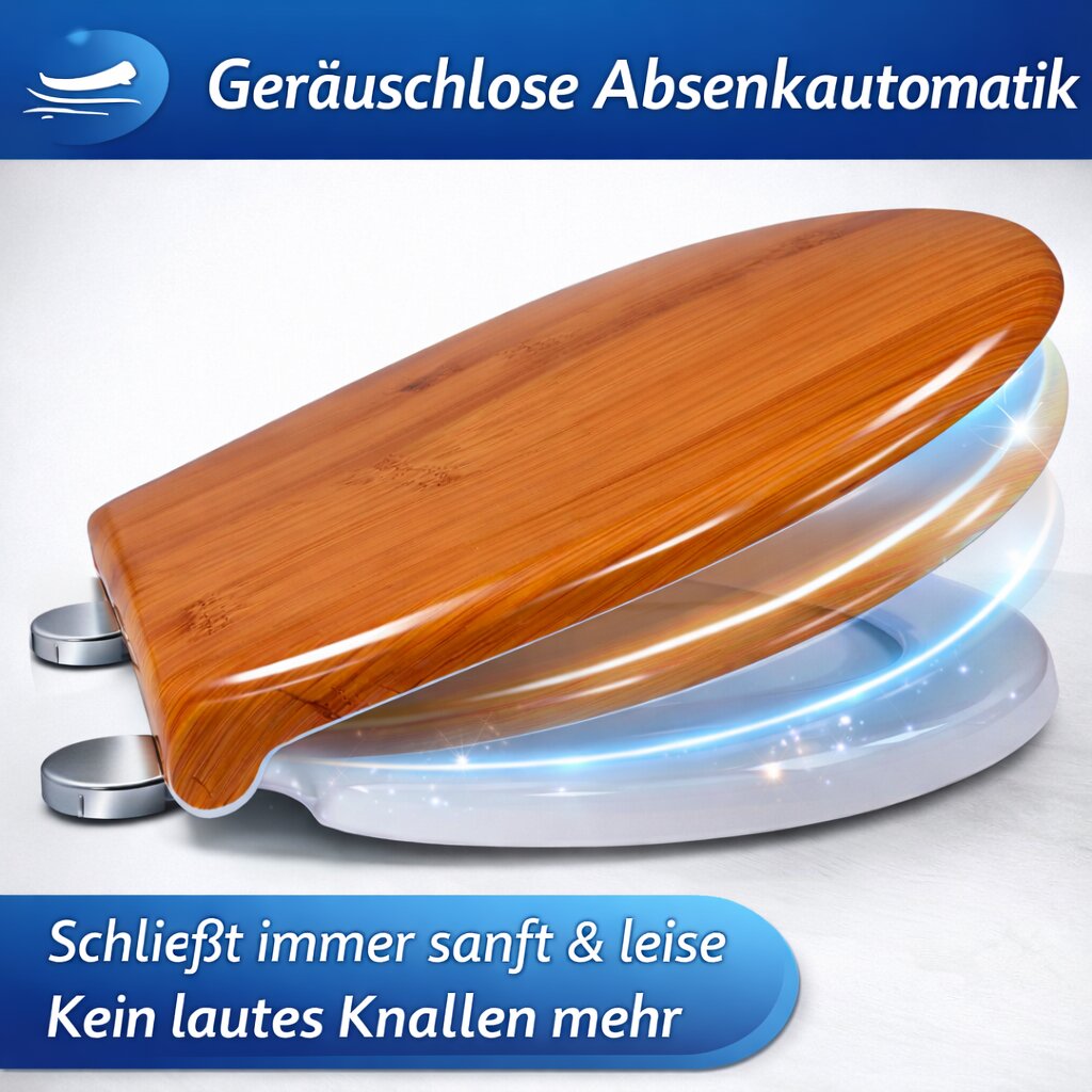 BigDean Bad WC Sitz Duroplast Oval Absenkautomatik Weiß 150kg