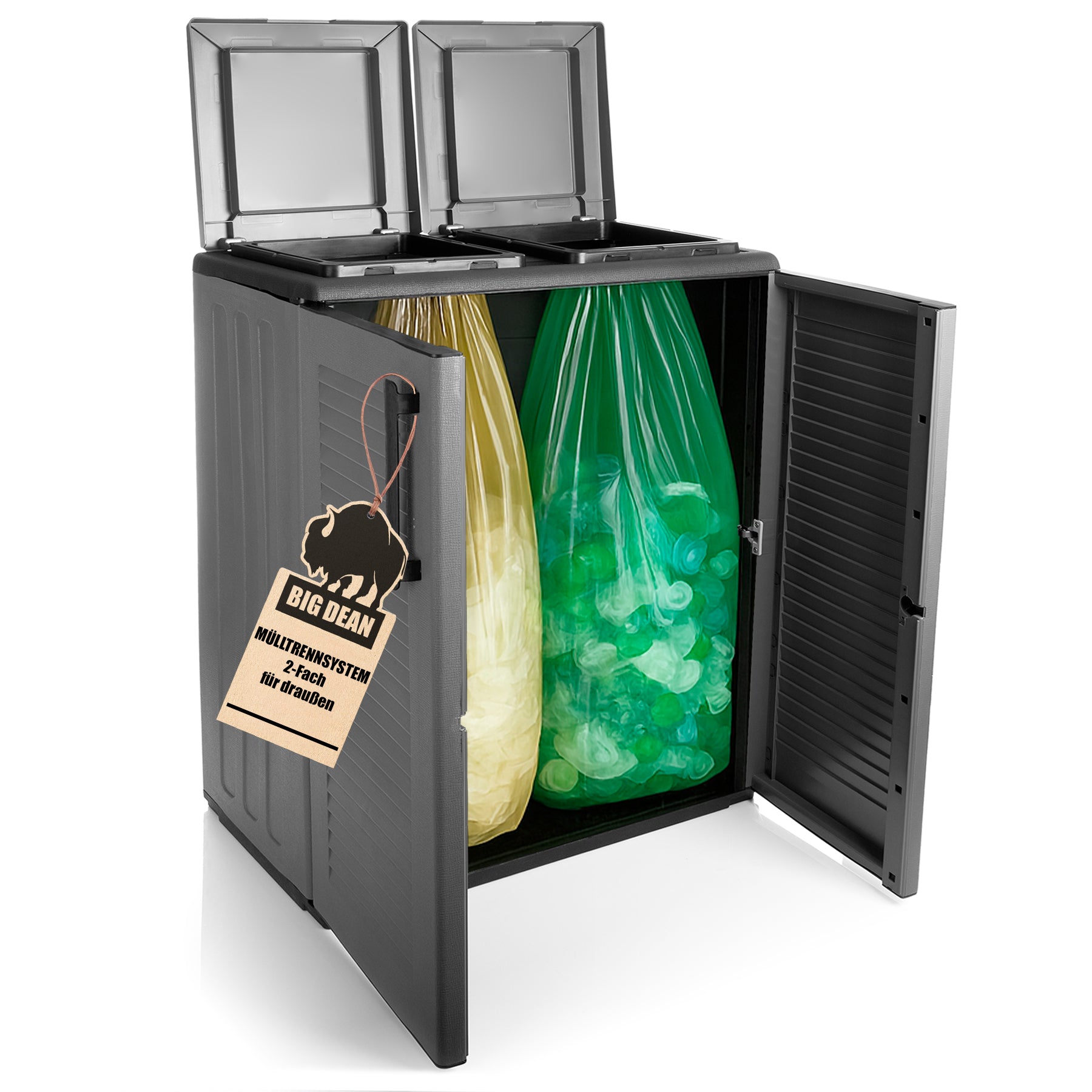BigDean Mülltrennsystem Schrank Recycling für Gelben Sack