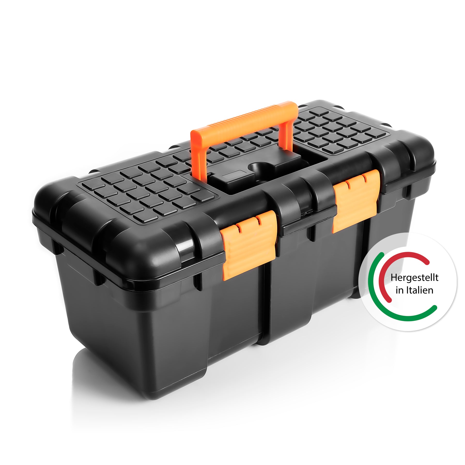 BigDean Werkzeugkoffer leer Werkzeugkiste 50 cm schwarz-orange