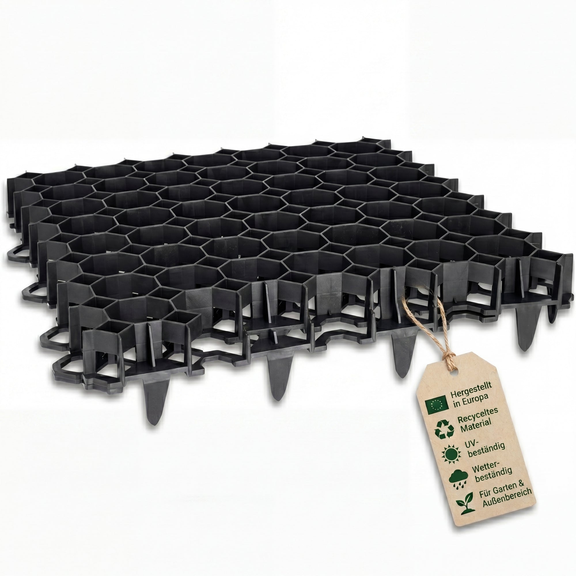 BigDean Rasengitter befahrbar 20 Stück 5qm Platten schwarz
