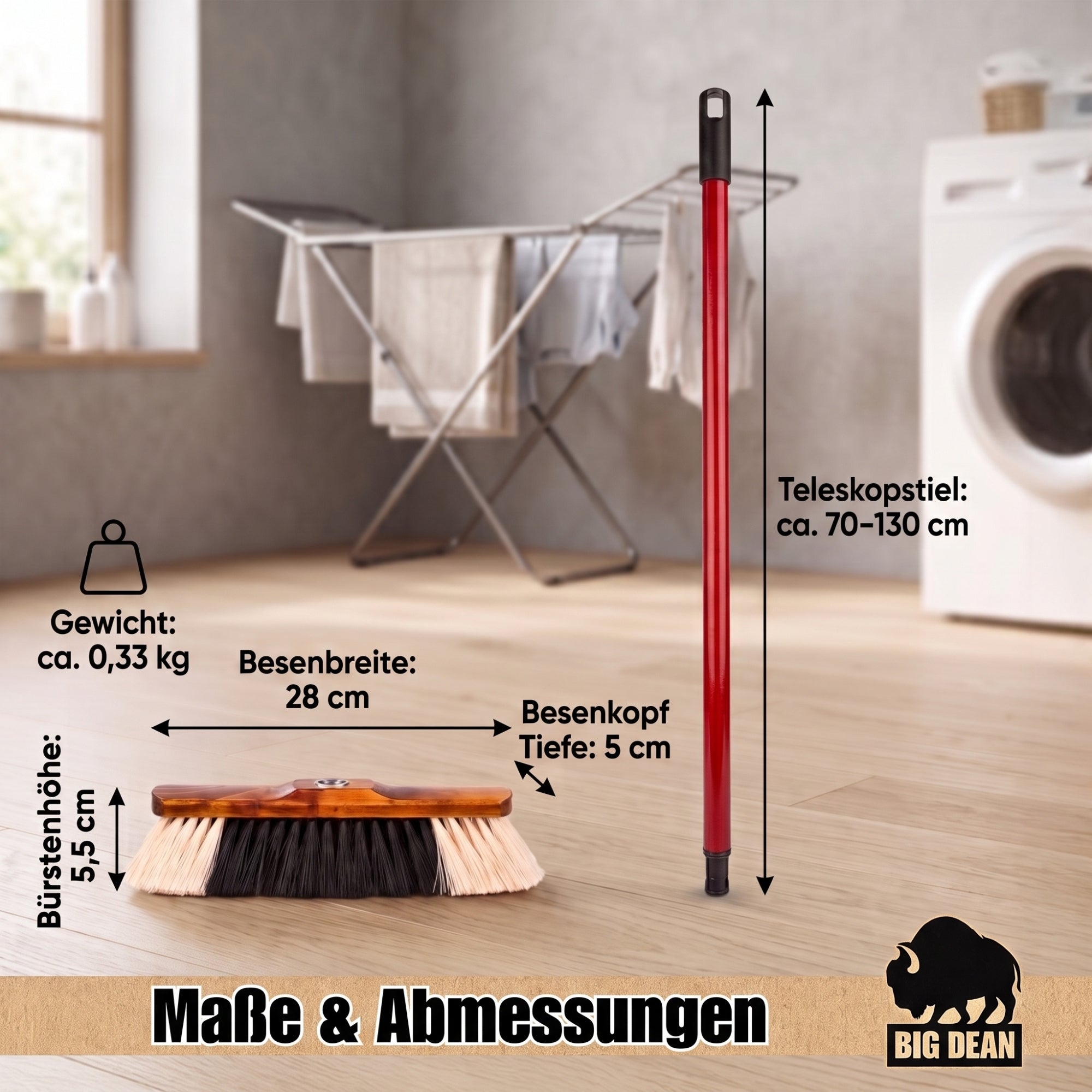 BigDean Zimmerbesen Teleskop 30cm 2 Stück Made in Germany