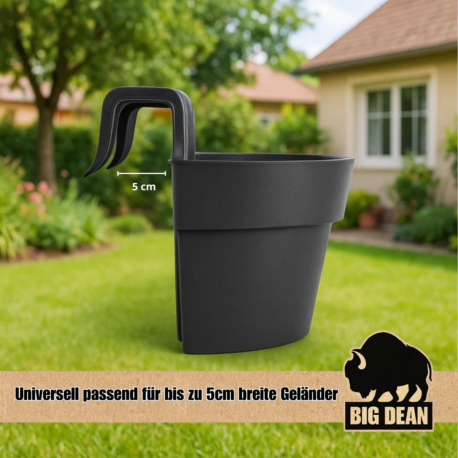 BigDean Garten 2x Blumenkasten 50cm Anthrazit mit Wasserspeicher