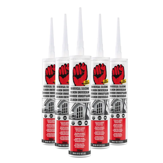 BigDean Universal Silikon transparent 5x 280 ml Dichtmasse