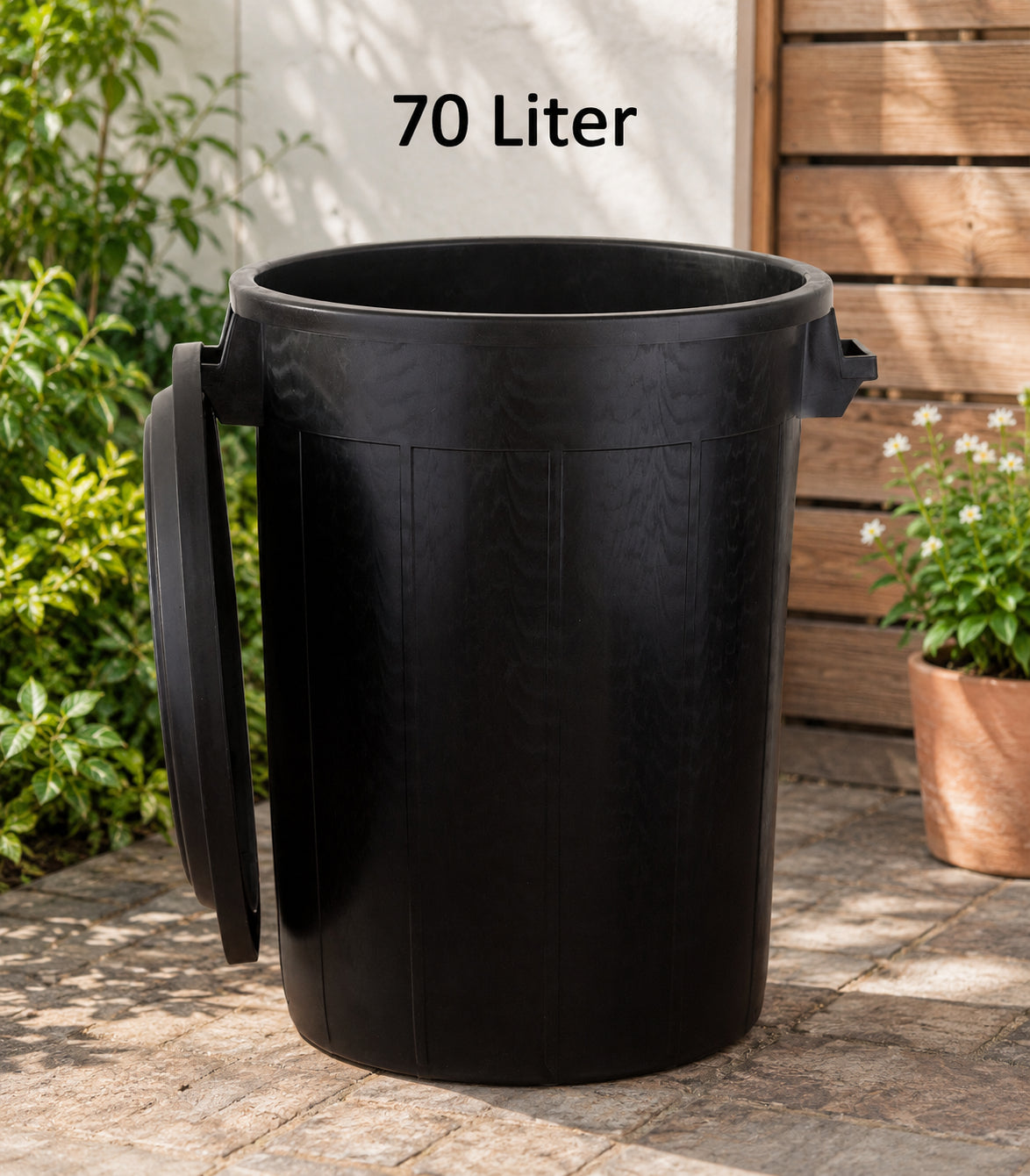 BigDean Universaltonne 50 Liter schwarz mit Deckel Allzweck