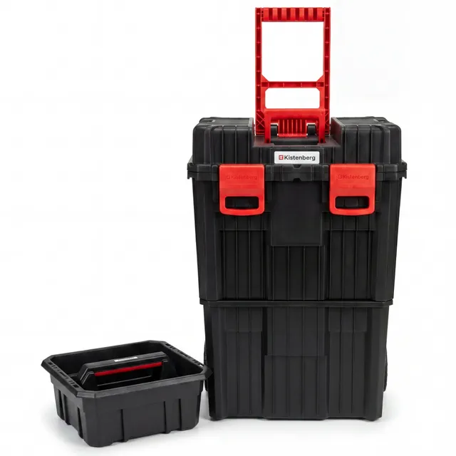 BigDean Werkzeugtrolley XL 2in1 leer Rollen Teleskopgriff