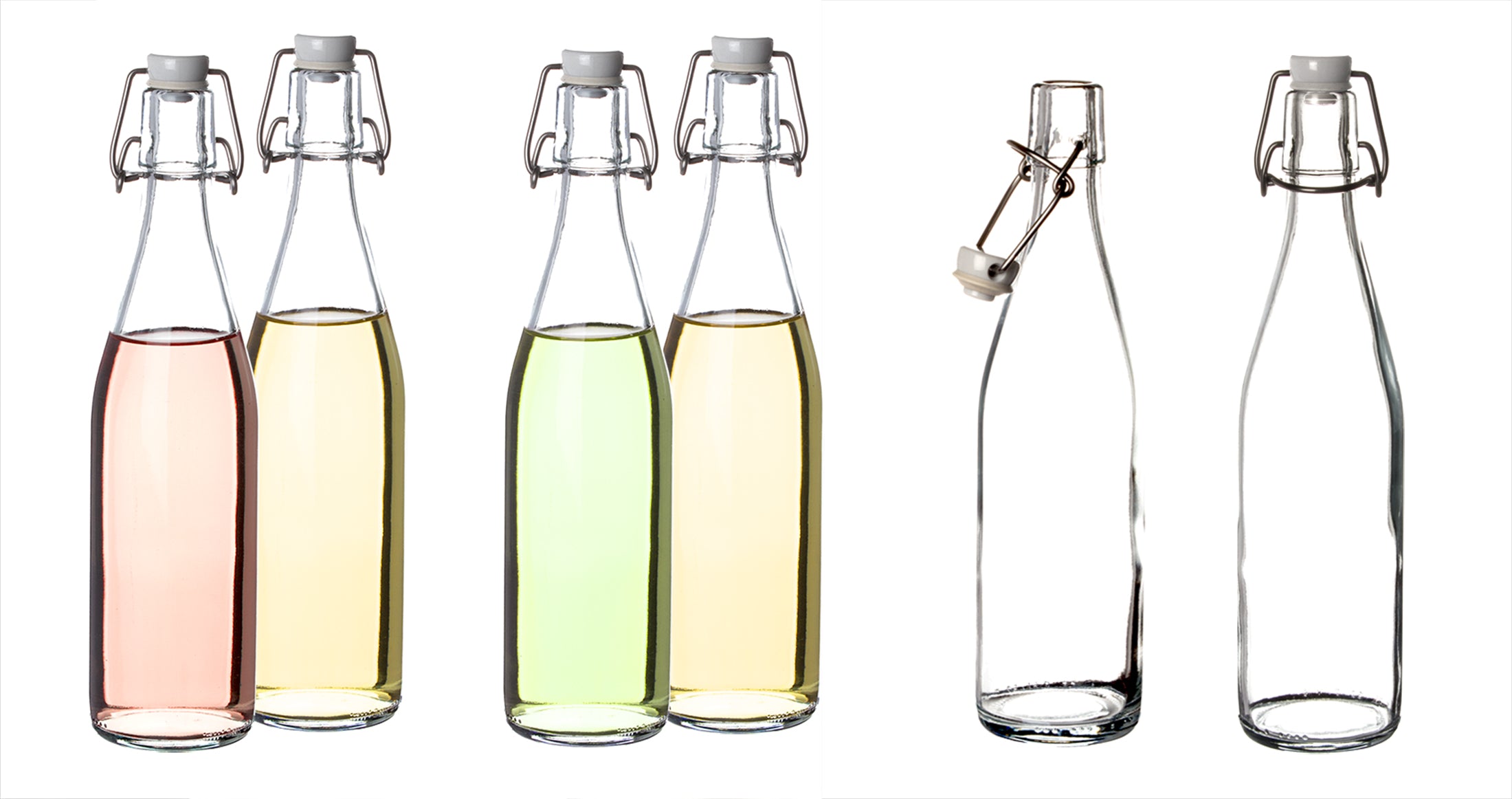 BigDean Bügelflaschen 6x 500 ml Glasflaschen luftdicht