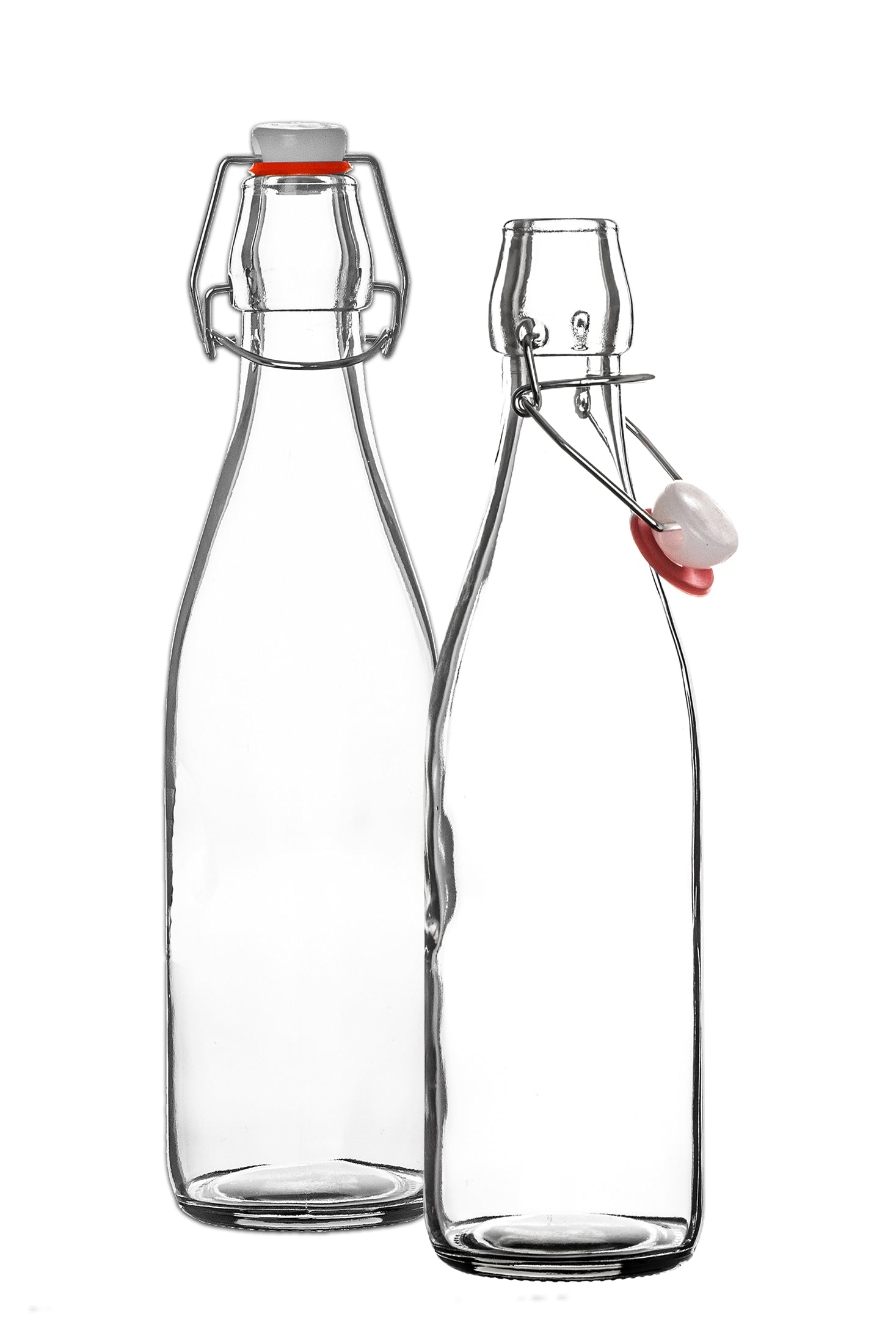 BigDean Küche Glasflasche 500ml 6er Bügelverschluss klar