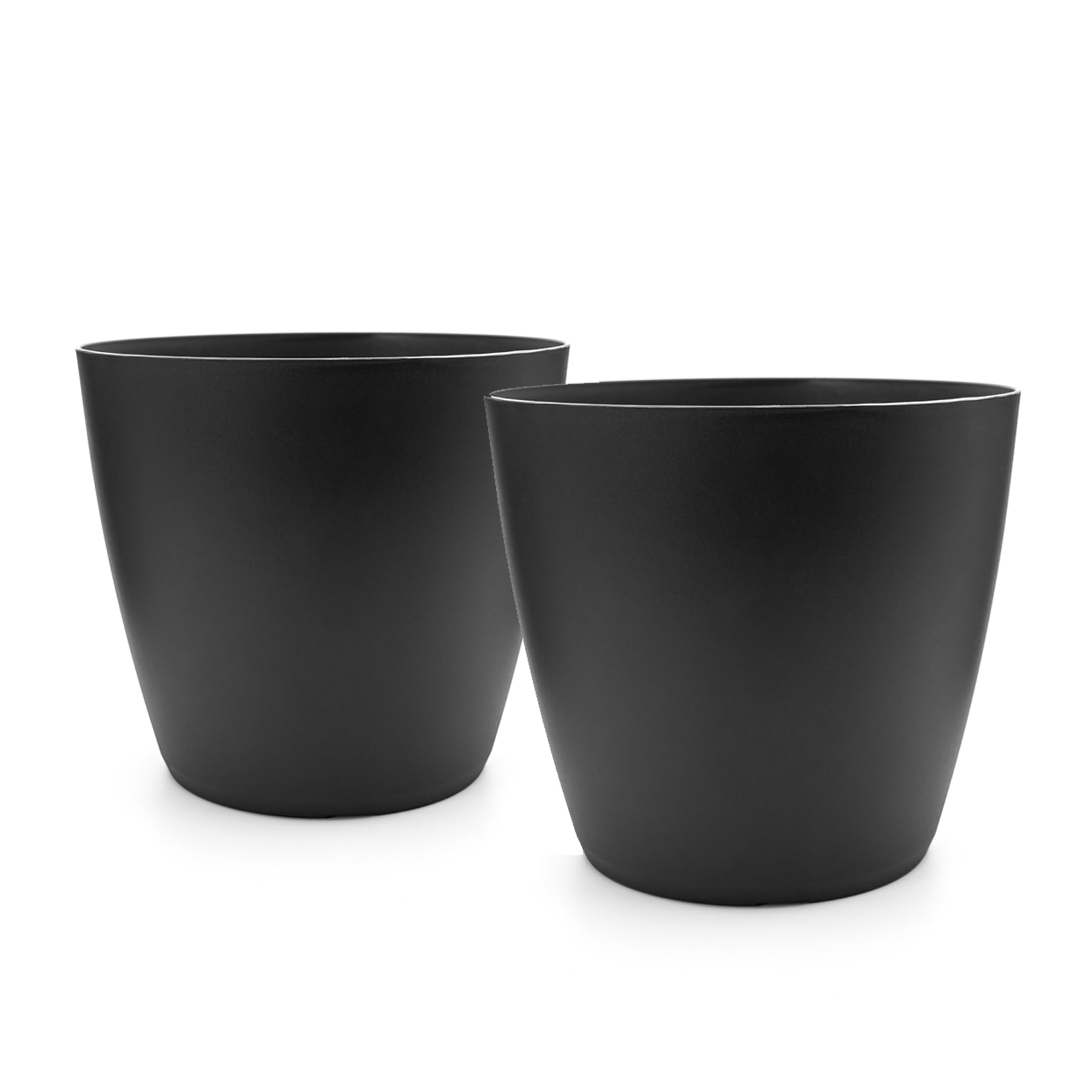 BigDean Blumentopf Kunststoff graphit 24 cm 2er Set