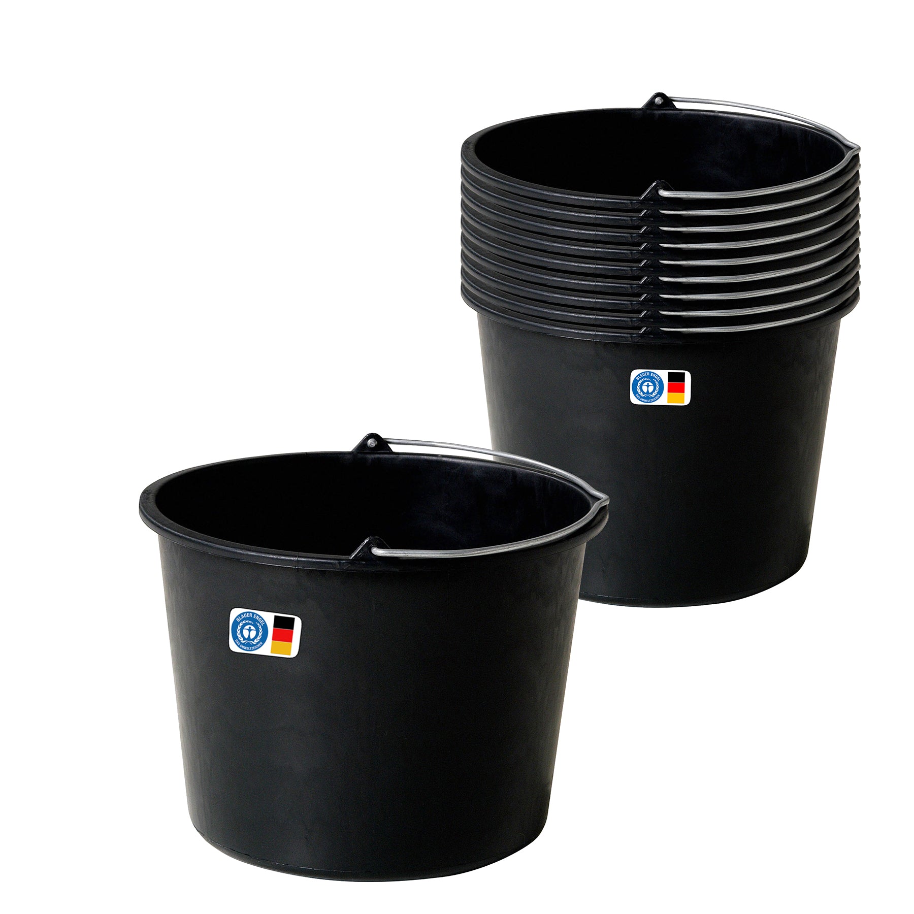 BigDean Haushalt Baueimer 12L Schwarz mit Skala 10er Set