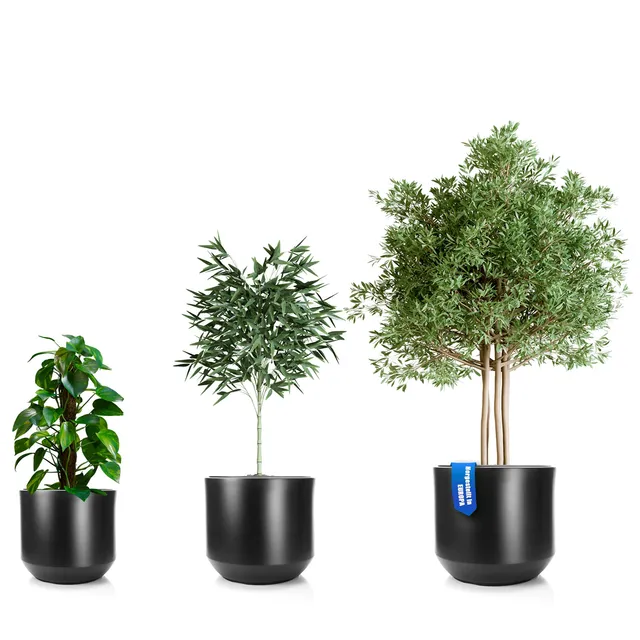 BigDean Garten Blumentopf 3er-Set 40+46+58 cm anthrazit außen