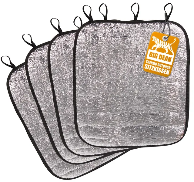 BigDean Thermo Sitzkissen 35x40cm Outdoor 4er Set Alu faltbar