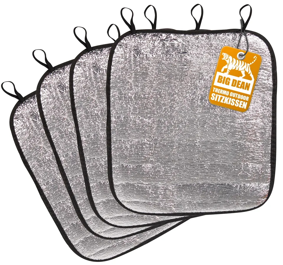 BigDean Thermo Sitzkissen 35x40cm Outdoor 4er Set Alu faltbar