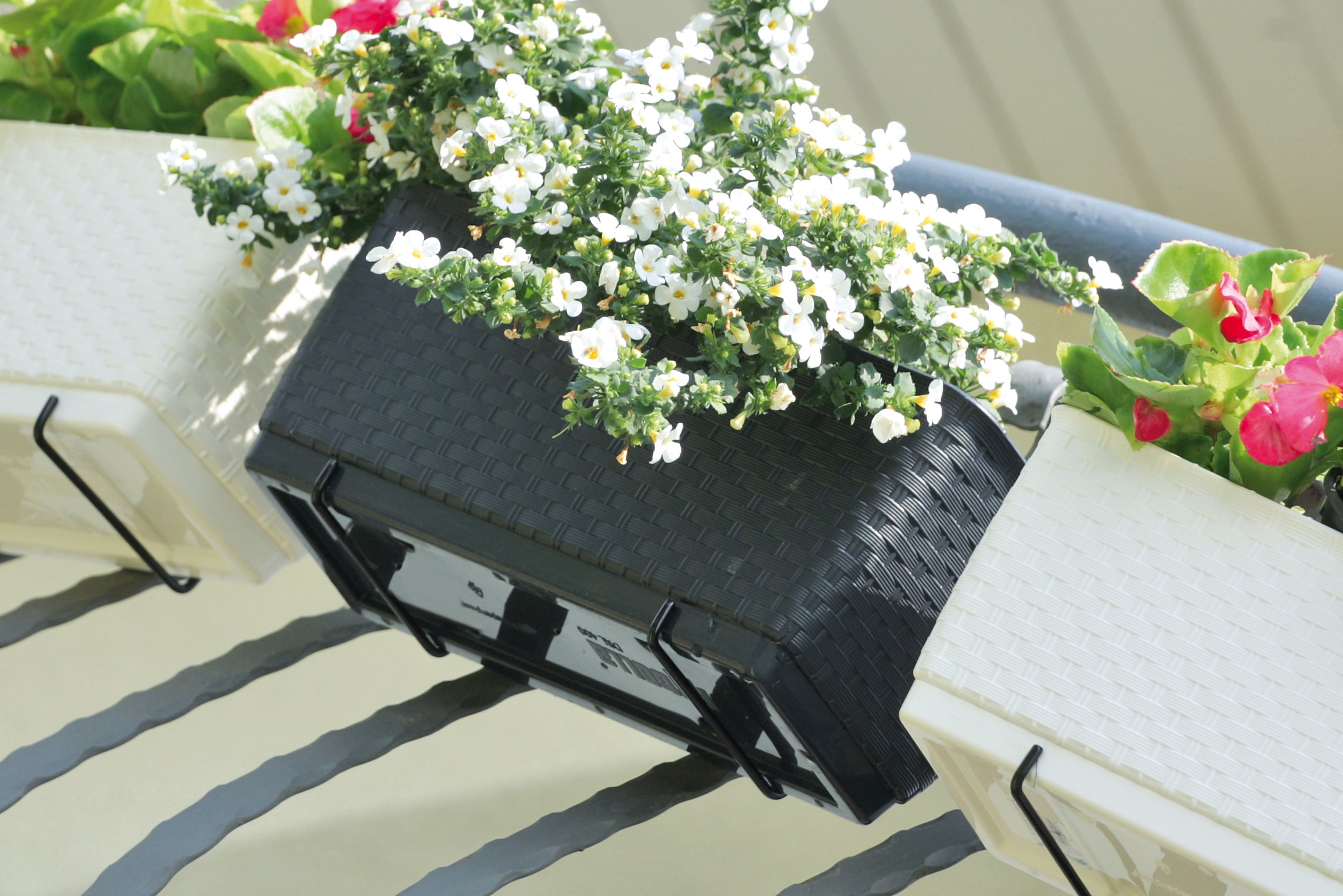 BigDean Blumenkasten 49 cm Anthrazit 12 L mit Bewässerung
