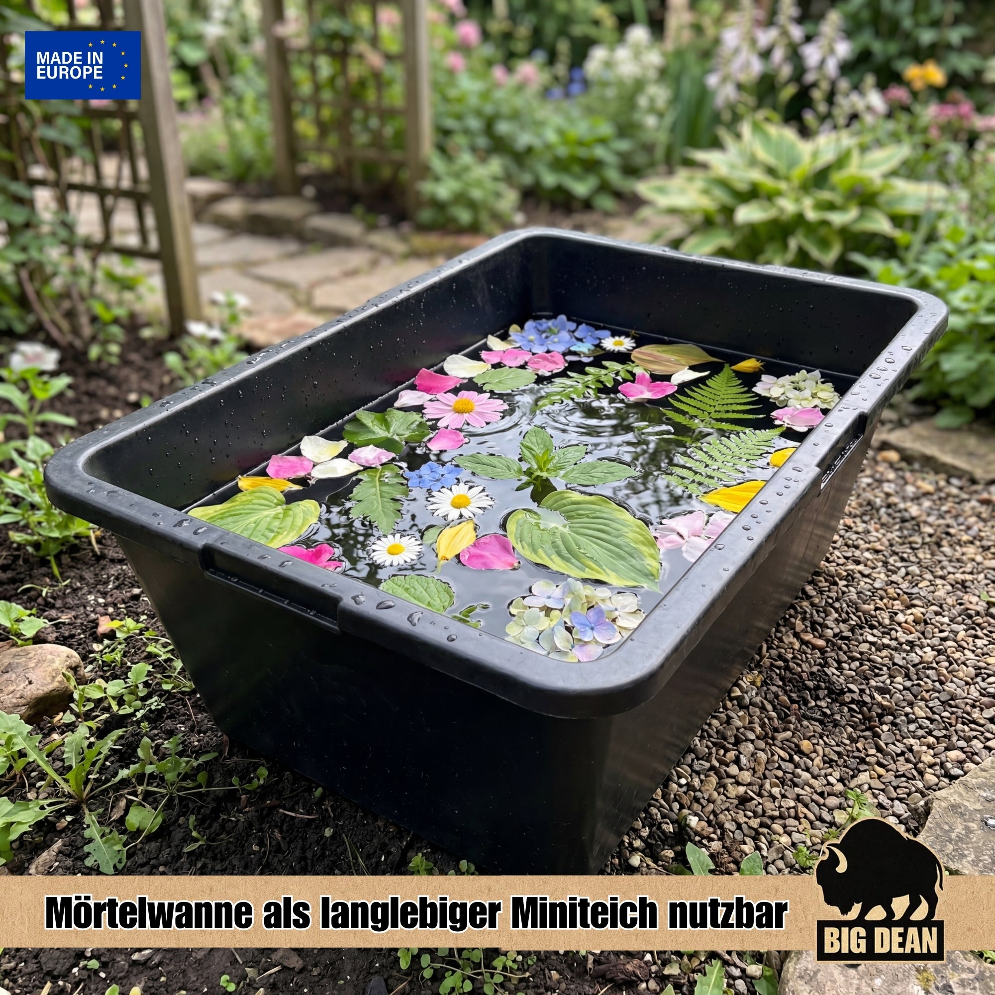 BigDean Mörtelwanne 80L eckig 78x47x30 3 Stück stabil