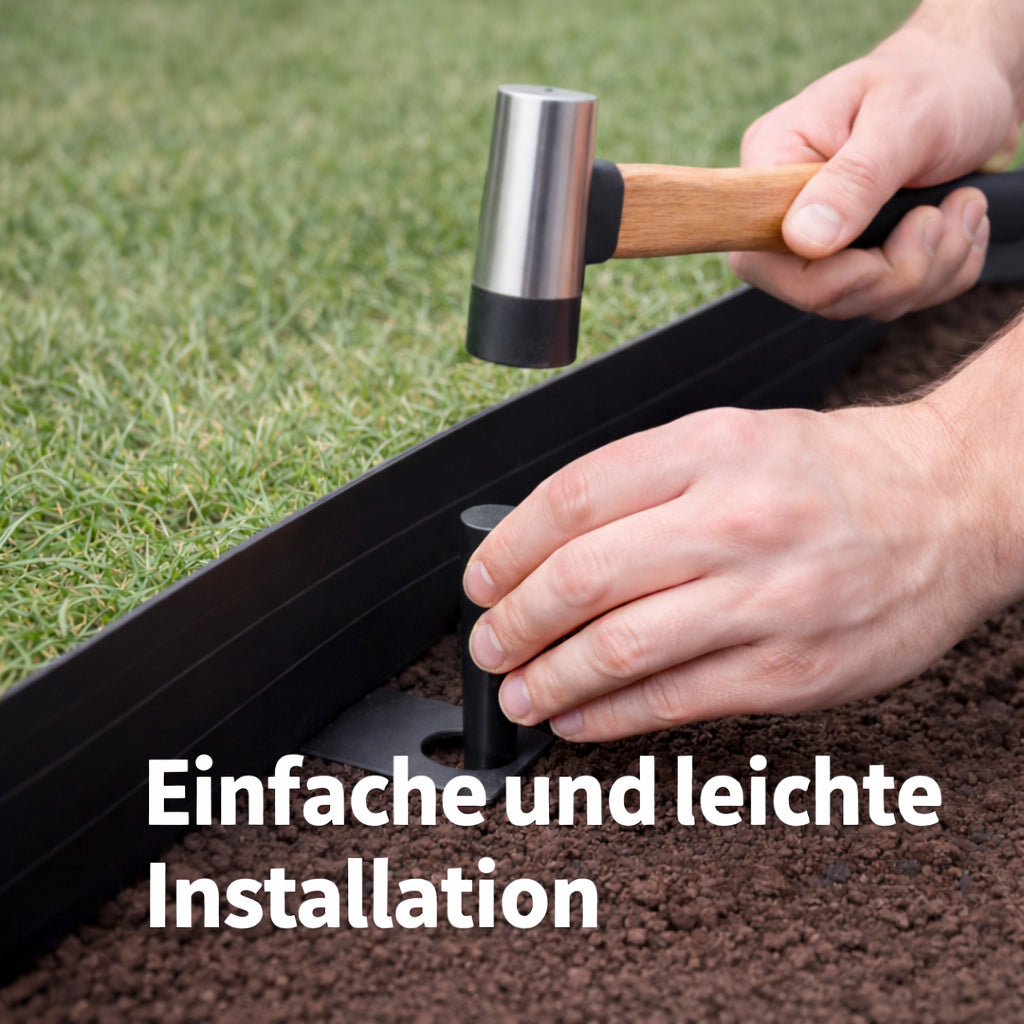 BigDean Flexible Rasenkante 40 m Beeteinfassung 6 cm Komplettset